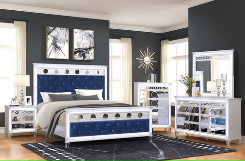 Mairead Gemma Blue LED Bedroom Set