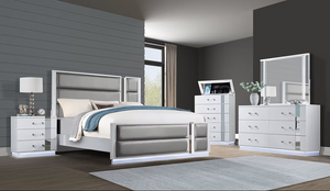 Hailey White and Gray Storage Bedroom Set