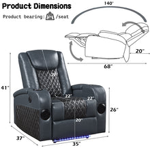 Load image into Gallery viewer, Acme Alair Power Motion Recliner W/Bluetooth, Wireless Charger &amp; Cupholder