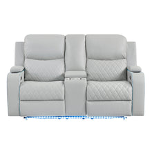 Load image into Gallery viewer, Acme Elonzo Power Motion Loveseat w/Console, LED, Power Headrest &amp; Speaker