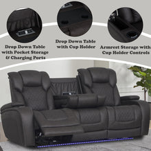 Load image into Gallery viewer, Acme Wendell Power Motion Sofa w/Dropdown Table, Storage, USB &amp; LED