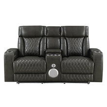 Load image into Gallery viewer, Acme Taddeo Power Motion Loveseat w/Console, Speaker, USB, Wireless Charger &amp; LED