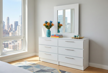 Load image into Gallery viewer, Edgar's Tokyo Modern 4-Drawer Dresser with Full Mirror - White