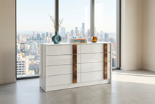 Load image into Gallery viewer, Edgar's Vienna 8 Drawer Dresser - White Gloss/Caramel