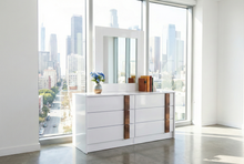 Load image into Gallery viewer, Edgar's Vienna 6 Drawer Dresser - White Gloss/Caramel