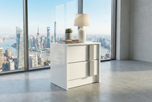 Load image into Gallery viewer, Edgar's Vienna Night Stand - White Gloss/Light Gray