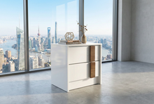 Load image into Gallery viewer, Edgar's Vienna Night Stand - White Gloss/Caramel