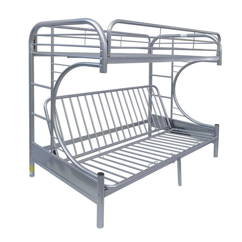 ACME ECLIPSE SILVER FINISH TWIN/FULL FUTON BUNK BED