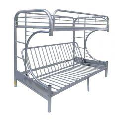 ACME ECLIPSE SILVER FINISH TWIN XL/QUEEN FUTON BUNK BED