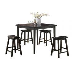 ACME GAUCHO BLACK FINISH 5PC COUNTER HEIGHT TABLE SET