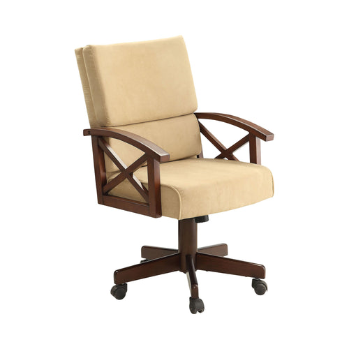 COASTER OFFICE-ACCESSORY MARIETTA UPHOLSTERED GAME CHAIR TOBACCO AND TAN