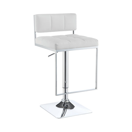 COASTER DINING-ROOM ADJUSTABLE BAR STOOL WHITE AND CHROME