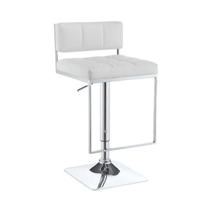 COASTER DINING-ROOM ADJUSTABLE BAR STOOL WHITE AND CHROME