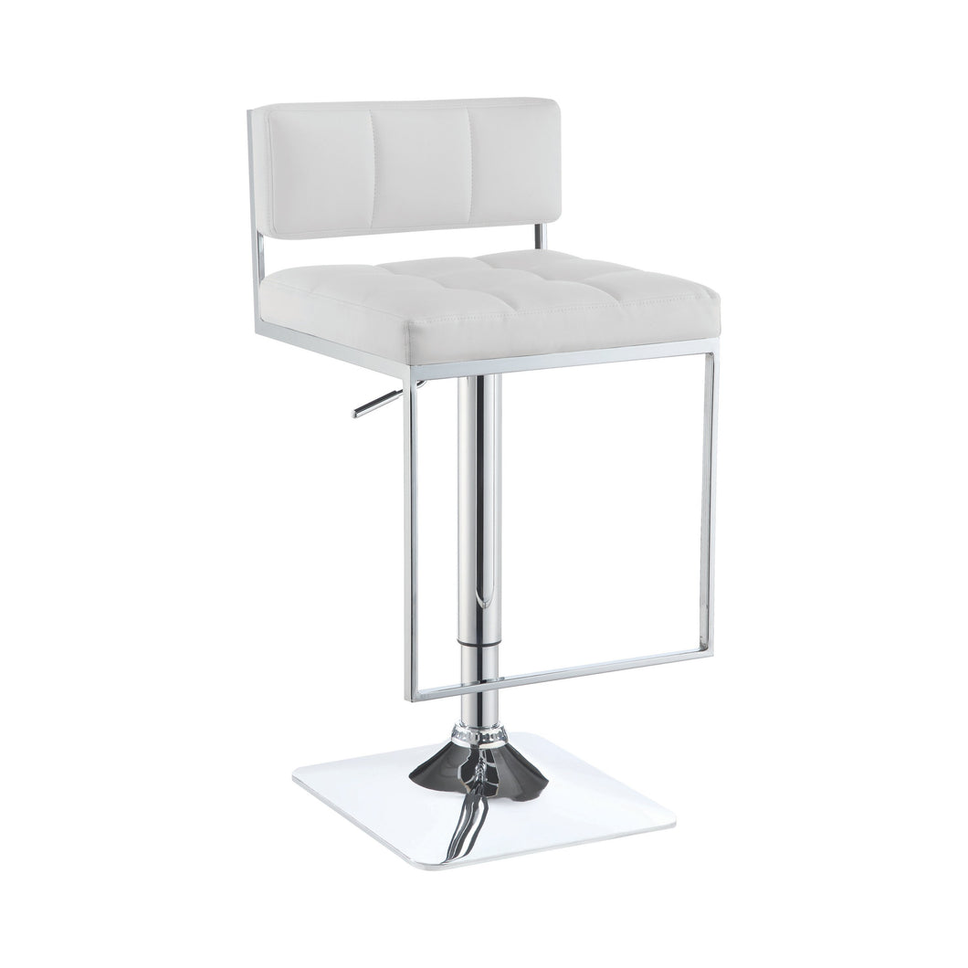 COASTER DINING-ROOM ADJUSTABLE BAR STOOL WHITE AND CHROME