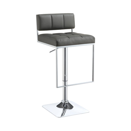 COASTER DINING-ROOM ADJUSTABLE BAR STOOL CHROME AND GREY