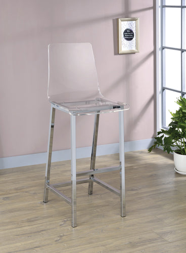 COASTER DINING-ROOM BAR STOOLS CHROME AND CLEAR ACRYLIC
