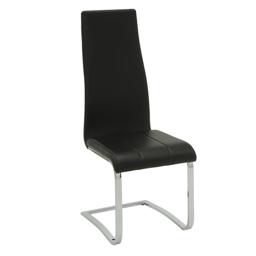 COASTER DINING-ROOM ANGES HIGH BACK DINING CHAIRS BLACK AND CHROME (SET OF 4)