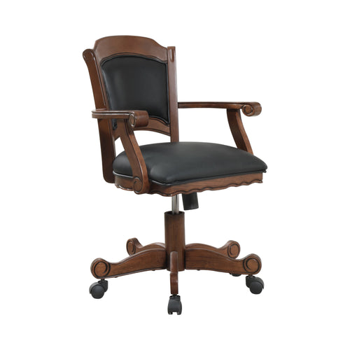 COASTER OFFICE-ACCESSORY TURK GAME CHAIR WITH CASTERS BLACK AND TOBACCO