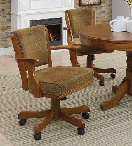 COASTER OFFICE-ACCESSORY MITCHELL UPHOLSTERED GAME CHAIR OLIVE-BROWN AND AMBER