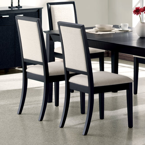 COASTER DINING-ROOM LOUISE UPHOLSTERED DINING SIDE CHAIRS BLACK AND CREAM