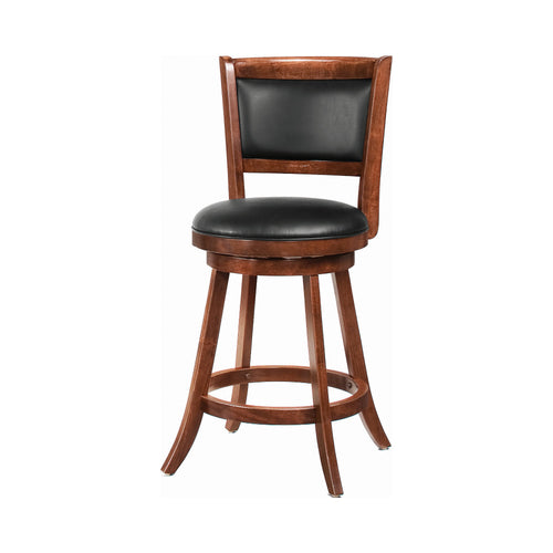 COASTER DINING-ROOM UPHOLSTERED SWIVEL COUNTER HEIGHT STOOLS CHESTNUT AND BLACK