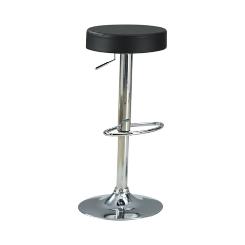 COASTER CHROME AND BLACK ADJUSTABLE BAR STOOL