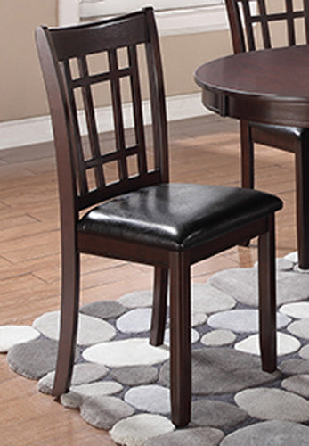 COASTER DINING-ROOM LAVON PADDED DINING SIDE CHAIRS ESPRESSO AND BLACK