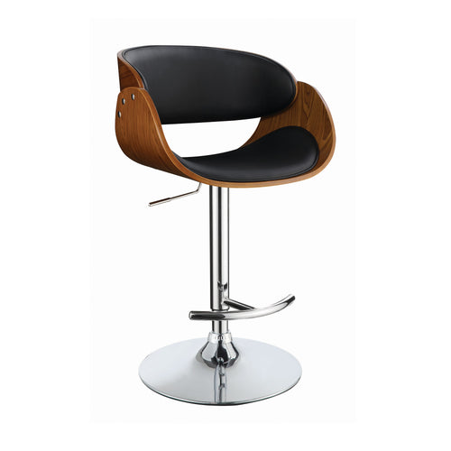 COASTER DINING-ROOM ADJUSTABLE BAR STOOL BLACK AND CHROME