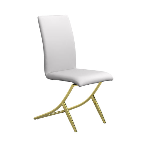 COASTER DINING-ROOM CHANEL UPHOLSTERED SIDE CHAIRS WHITE (SET OF 4)