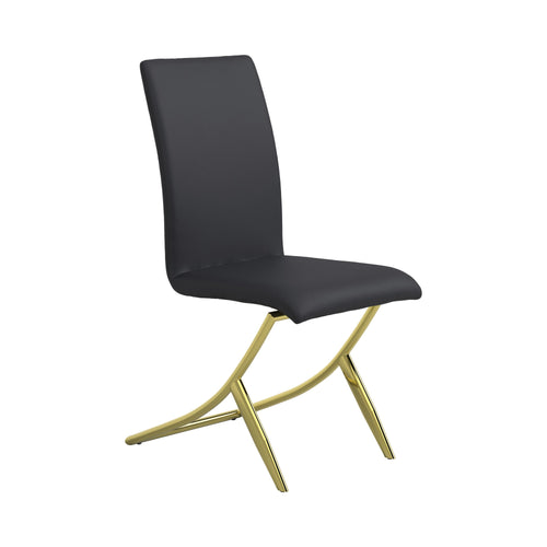 COASTER DINING-ROOM CHANEL UPHOLSTERED SIDE CHAIRS BLACK (SET OF 4)
