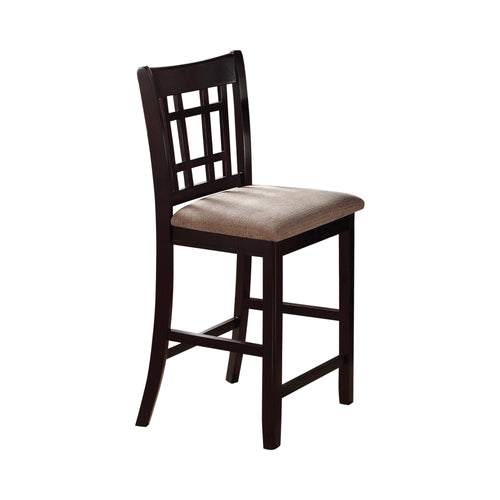 COASTER DINING-ROOM LAVON LATTICE BACK COUNTER STOOLS TAN AND ESPRESSO