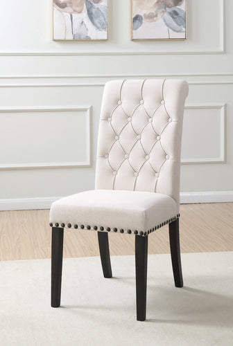 COASTER DINING-ROOM PHELPS UPHOLSTERED SIDE CHAIRS BEIGE AND SMOKEY BLACK