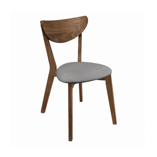 COASTER DINING-ROOM ALFREDO UPHOLSTERED DINING CHAIRS GREY AND NATURAL WALNUT