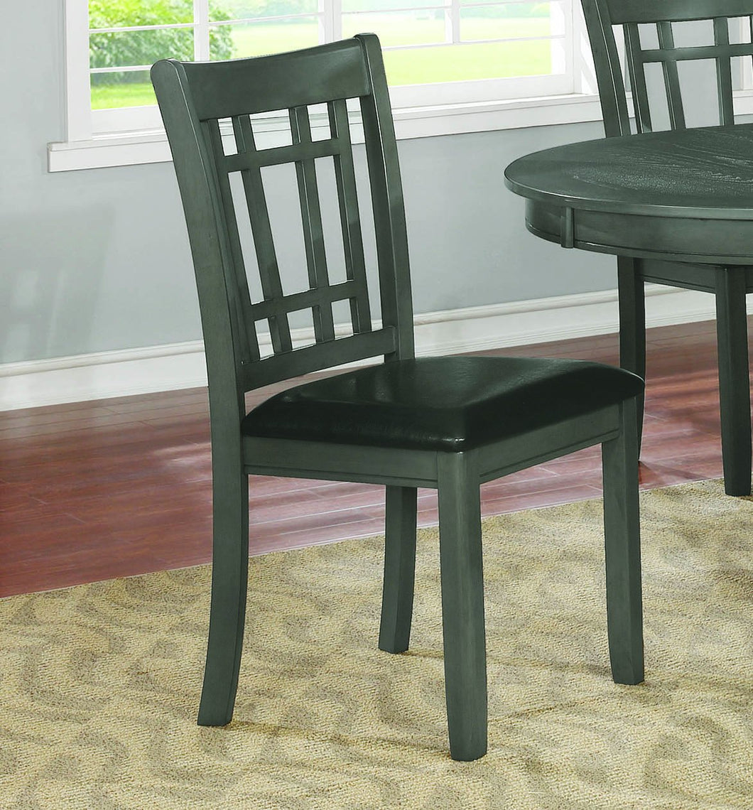 COASTER DINING-ROOM LAVON PADDED DINING SIDE CHAIRS ESPRESSO AND MEDIUM GREY