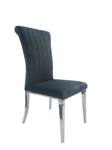 COASTER DINING-ROOM BEAUFORT UPHOLSTERED CURVED BACK SIDE CHAIRS DARK GREY