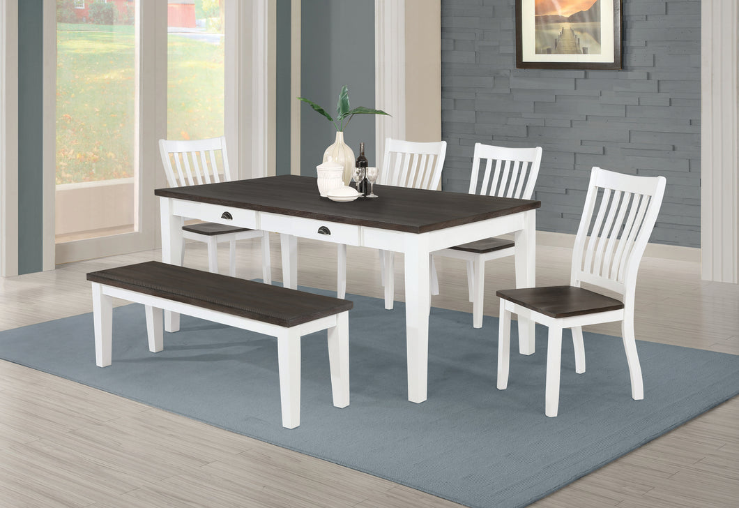COASTER DINING-ROOM 6 PC (TBL + 4CHAIRS + BENCH)