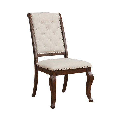 COASTER DINING-ROOM BROCKWAY COVE TUFTED DINING CHAIRS CREAM AND ANTIQUE JAVA