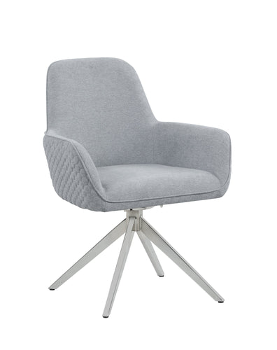 COASTER DINING-ROOM ABBY FLARE ARM SIDE CHAIR LIGHT GREY AND CHROME