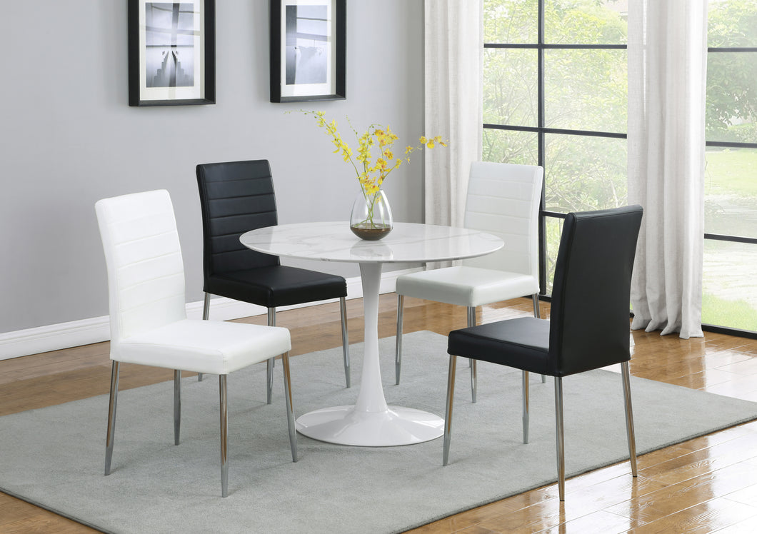 COASTER DINING-ROOM SIDE CHAIR (BLACK/CHROME)