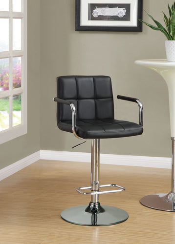 COASTER BLACK AND CHROME ADJUSTABLE HEIGHT BAR STOOL