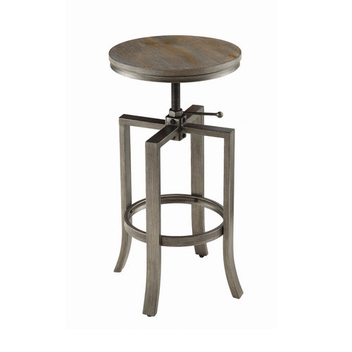 COASTER DINING-ROOM ADJUSTABLE HEIGHT SWIVEL BAR STOOLS BRUSHED NUTMEG AND SLATE GREY