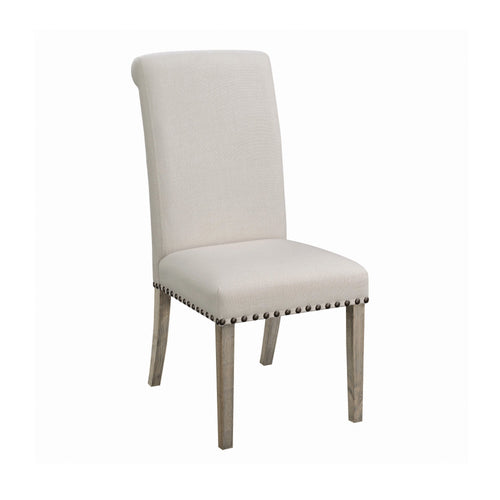 COASTER DINING-ROOM UPHOLSTERED SIDE CHAIRS RUSTIC SMOKE AND GREY