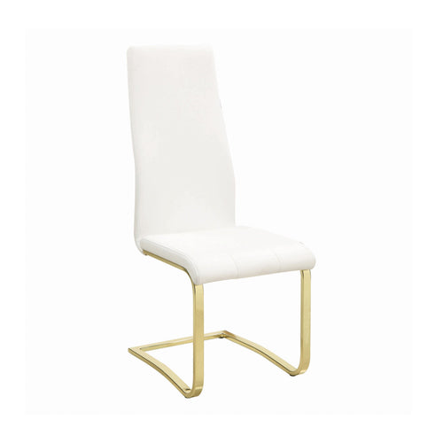 COASTER DINING-ROOM CHANEL SIDE CHAIRS WHITE AND RUSTIC BRASS (SET OF 4)
