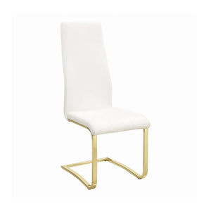 COASTER DINING-ROOM CHANEL SIDE CHAIRS WHITE AND RUSTIC BRASS (SET OF 4)