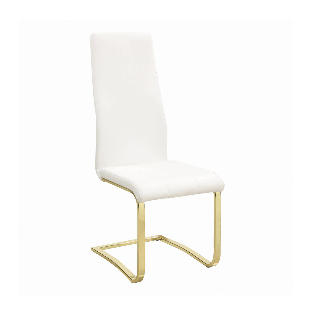 COASTER DINING-ROOM CHANEL SIDE CHAIRS WHITE AND RUSTIC BRASS (SET OF 4)