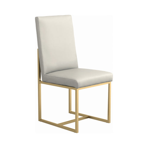 COASTER DINING-ROOM CONWAY UPHOLSTERED DINING CHAIRS GREY AND AGED GOLD