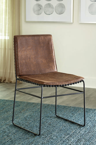COASTER DINING-ROOM SHERMAN UPHOLSTERED SIDE CHAIRS ANTIQUE BROWN AND MATTE BLACK