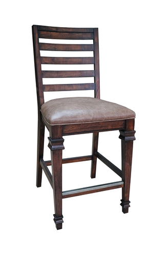 COASTER DINING-ROOM DELPHINE LADDER BACK COUNTER HEIGHT CHAIRS BROWN