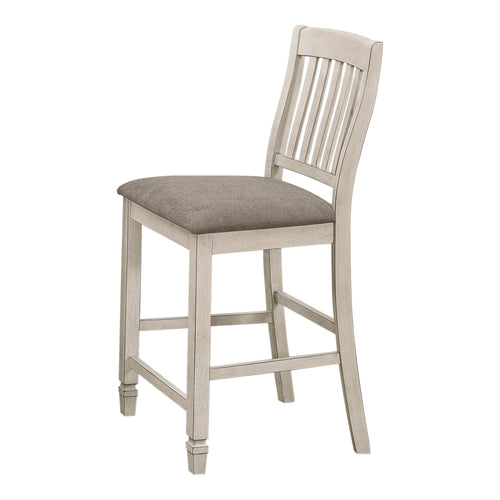 COASTER DINING-ROOM SARASOTA SLAT BACK COUNTER HEIGHT CHAIRS GREY AND RUSTIC CREAM