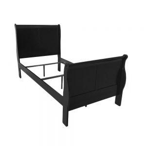 ACME LOUIS PHILIPPE III BLACK FINISH TWIN BED